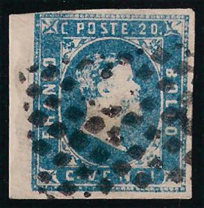 Sardegna - 1851 Prima emissione c.20 azzurro ... 