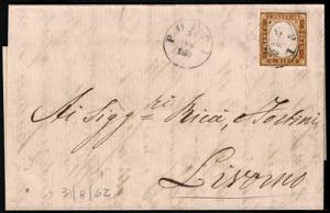 Sardegna - Lettera da POPPI 31 AGO.1862 per ... 