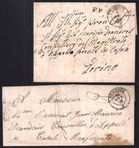 Prefilateliche - 1849/50 Due lettere con ... 