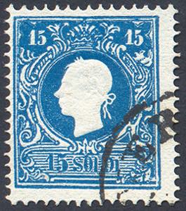 Lombardo Veneto - 1859 Effigie s.15 azzurro ... 