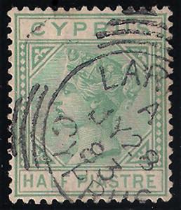 Cipro - 1882 Effigie pi. 1/2 verde smeraldo ... 