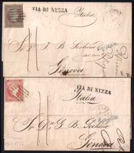 Spagna - 1855/56 Due lettere affrancate da ... 