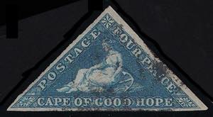 Capo di Buona speranza - 1853 p.4 azzurro su ... 