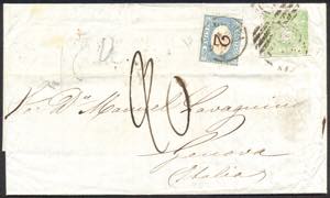 Perù - 1870 Eccezionale lettera con d.1 ... 