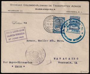 Posta Aerea - 1925 Colombia, primo volo per ... 