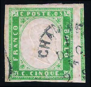 1855 c.5 verde smeraldo (13d cat.850) con ... 