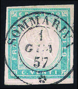 1855 c.20 cobalto latteo chiaro (15c ... 