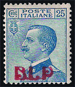 B.L.P. - 1923  c.25 azzurro soprastampa ... 