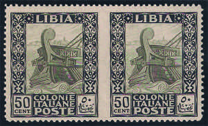 1924/29 Pittorica c.50 nero e oliva coppia ... 