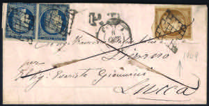 Lettera da Bastia 6 ottobre 1851 per Lucca ... 