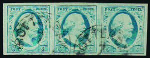 1852 Guglielmo III c.5 azzurro scuro (1) ... 
