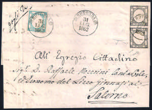 Lettera da ROTONDA 31 LUG.1862 per Salerno ... 