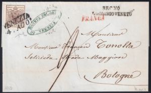Lettera del 1852 da VENEZIA 4 AGO. per ... 