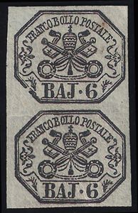1852 Coppia verticale del b.6 grigio ... 
