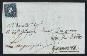 Lettera del 5 sett.1852 per Genova con prima ... 