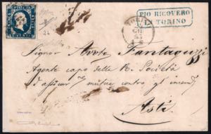 Lettera da Torino 24 giugno 1853 per Asti ... 