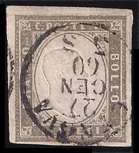 1859 c.10 grigio brunastro (Seppia ... 