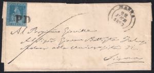 Lettera da MASSA 22 FEB.1853 per Signa con ... 