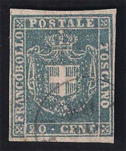 1860 Stemma c.20 azzurro grigio (20b) molto ... 