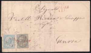 Lettera da Oneglia 4 agosto 1864 per Genova ... 