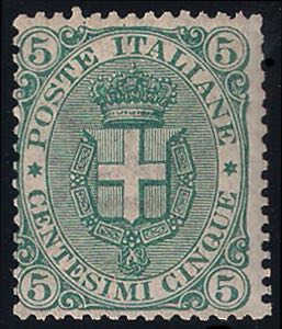 1891 Stemma fondo rigato c.5 verde (59 ... 