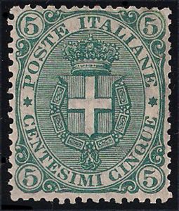 1891 Stemma fondo rigato c.5 verde (59 ... 