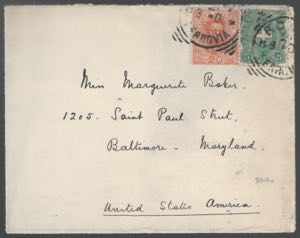 Lettera per Baltimora (USA) con c.20 arancio ... 