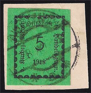 1918 Cifra h.5 verde smeraldo (2a cat.6250) ... 