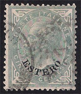 EM. GENERALI - 1874 Effigie c.5 verde grigio ... 