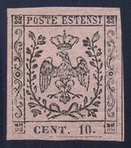 1854 c.10 rosa (9 cat.800) qualità MB