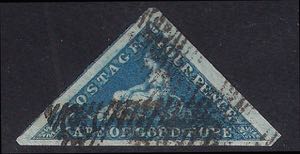 1853 p.4 azzurro su carta poco azzurrata ... 