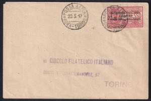 1917 Primo volo Roma-Torino aerogramma ... 
