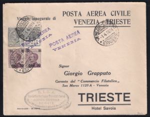 1926 Primo volo SISA Venezia-Trieste ... 