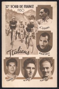 1950 Cartolina commemorativa del 37° Tour ... 