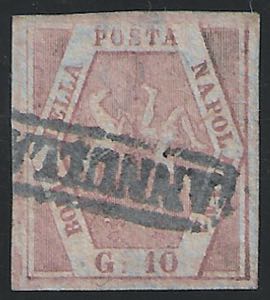 1858 gr.10 carminio rosa II tavola (11 ... 