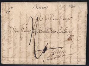 1814 Lettera per Torino con indicazione ... 