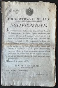 1838 Notificazione dellI.R.Governo di ... 