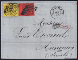 Lettera per la Francia con c.10 arancio ... 