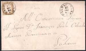 Lettera per Palermo da CALTAGIRONE 25 GEN.62 ... 