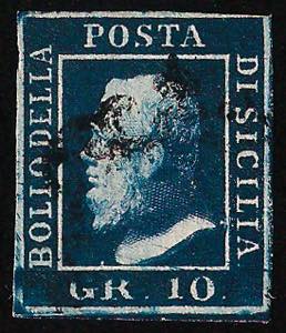 1859 gr.10 azzurro cupo pos.81 (12 cat.900) ... 