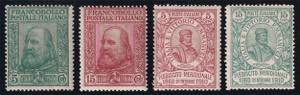 1910 Risorgimento e Plebiscito cpl. 4 val ... 
