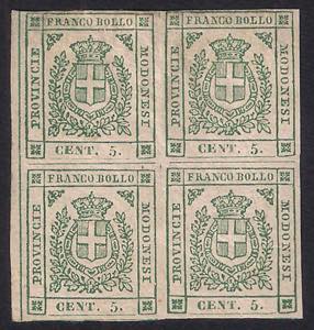 1859 Quartina c.5 verde (12 cat.11000) nuova ... 
