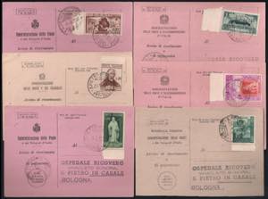1950/51 Lotto di sei ricevute di ritorno ... 
