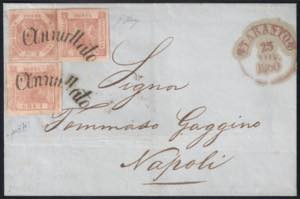 Splendida lettera da TARANTO 23 NOV.1860 per ... 