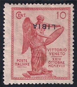 1922 Vittoria c.10 carminio con soprastampa ... 