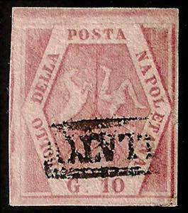 1858 gr.10 carminio rosa  2a tavola (11 ... 