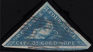 1863 p.4 azzurro (S.G.2 cat.£.225) ampi ... 