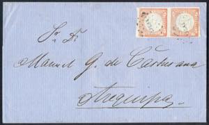 1867 Lettera con coppia d.1 rosso (8) da ... 