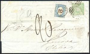 1870 Eccezionale lettera con d.1 verde ... 