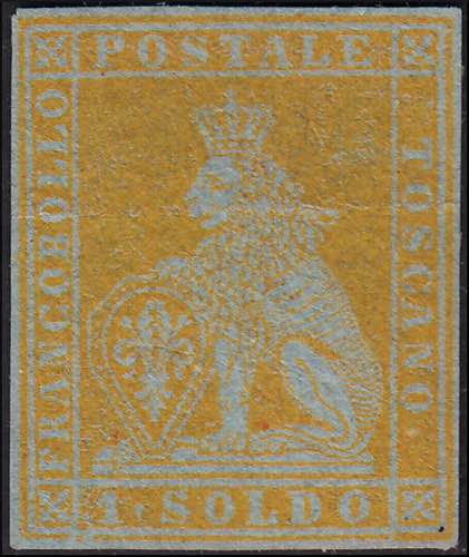 1851-Toscana-1 soldo giallo limone ... 